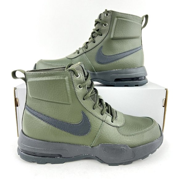 Nike Air Max Goaterra 2.0 Green Youth Size 7Y Boots Leather Black NO SHOE BOX - Picture 1 of 11